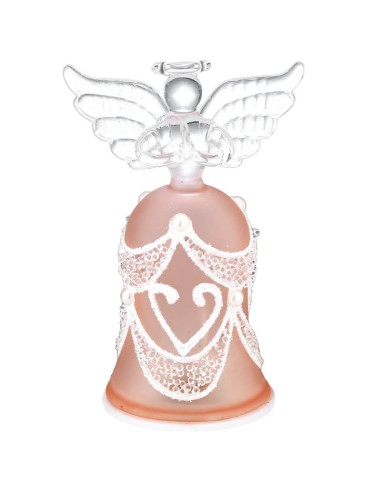 Angelo Natalizio stilizzato in vetro rosa Bagutta