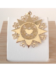 Ciondolo Presentosa 3cm 1 Cuore ORO 9 Kt RL