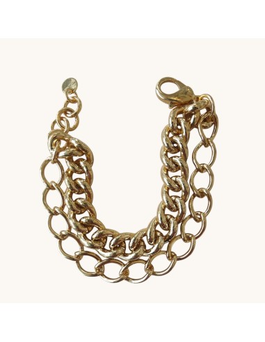 Bracciale Doppia catena in Ottone Think Positive