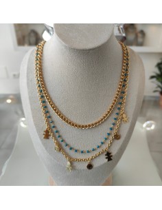 Girocollo Ottone a Tre Fili con Charms Think Positive