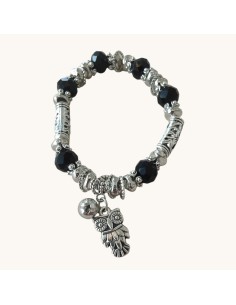 Bracciale Acciaio Elastico con Perline e Charms Think Positive