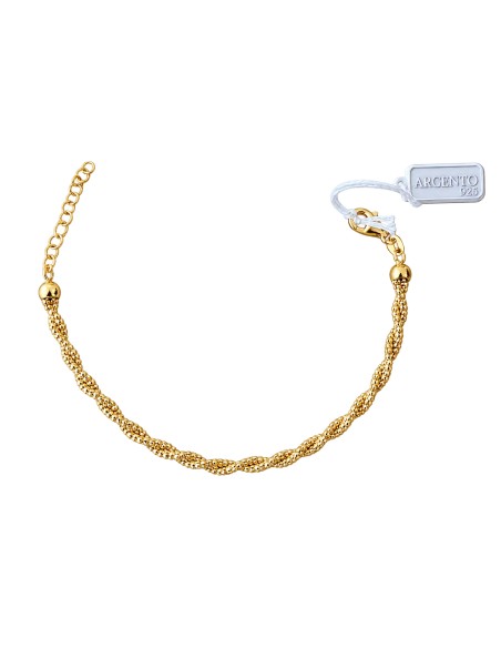 Bracciale Treccia Argento 925 Dorato Think Positive