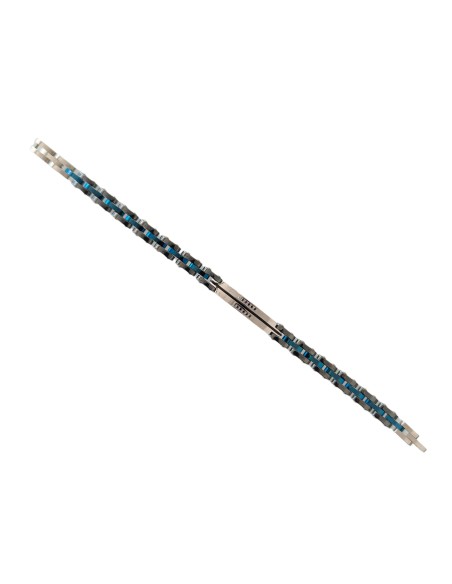 Bracciale Uomo in Acciaio con strass neri Myo