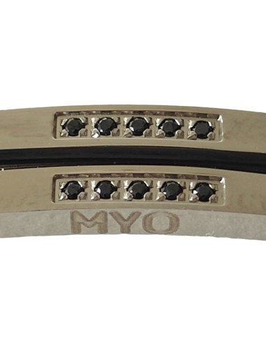 Bracciale Uomo in Acciaio con strass neri Myo