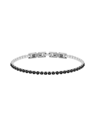 Bracciale in acciaio unisex Tennis grande nero 1One