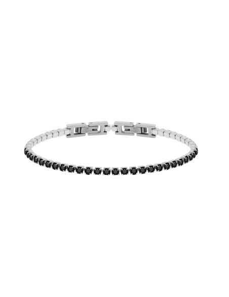 Bracciale in acciaio unisex Tennis grande nero 1One
