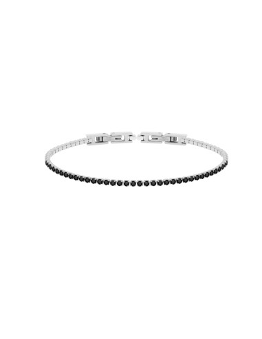 Bracciale in acciaio unisex Tennis piccolo nero 1One