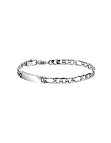 Bracciale in Acciaio Uomo Maglia 3+1Placca Laterale 1One