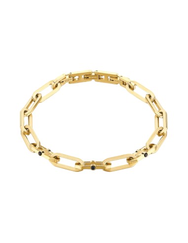 Bracciale in acciaio dorato uomo catena Genovese 1One