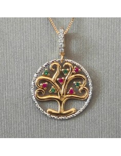 Ciondolo Albero della vita Oro 18Kt bicolore Sodo Migliori