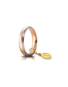 Fede Comoda 4mm Oro Giallo e Bordi Rodiati Bianchi Unoaerre