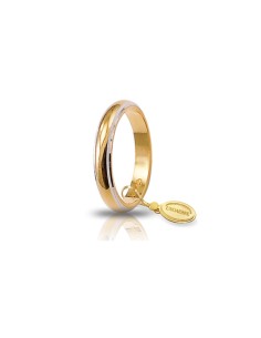 Fede Classica 5gr Oro Giallo e Bordi Rodiati Bianchi Unoaerre