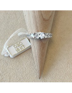 Anello Veretta Oro Bianco con Zirconi Sodo Migliori