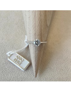 Anello Solitario Zircone Oro Bianco Sodo Migliori