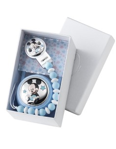 Scatola Porta Ciuccio più Spilla Mickey Mouse Disney