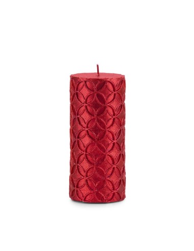 Candela Cilindro Red Lavorata Fade