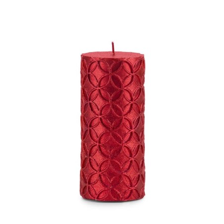 Candela Cilindro Red Lavorata Fade