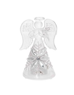 Angelo Vetro Bianco Decoro Argento con Luci Led Bagutta