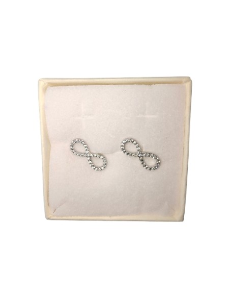 Orecchini Infinito con Zirconi Bianchi Evidence