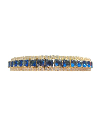 Bracciale Tennis Semirigido Pietre Blù e Bianco CUBA