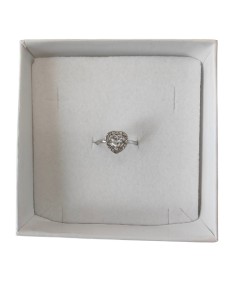 Anello in Acciaio con Cuore Zirconia Bianco Touch Me