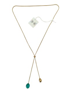 Girocollo in Acciaio Saliscendi con Pietra Verde Think Positive