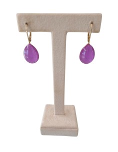 Orecchini in Acciaio Monachina Con Pietra Lilla Think Positive