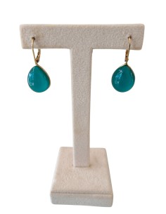 Orecchini in Acciaio Monachina con pietra Verde Think Positive