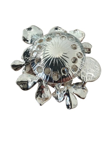 Spilla in acciaio magnetica con Fiori Smaltati Think positive