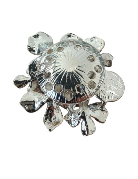 Spilla in acciaio magnetica con Fiori Smaltati Think positive