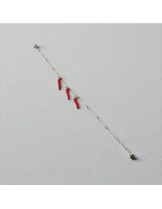 Bracciale in Acciaio con Cornetti Rossi Think Positive