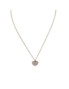 Girocollo in Acciaio dorato con Cuore Smaltato Rosa Think Positive