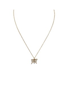 Girocollo in Acciaio dorato con Farfallina Bianca Think Positive