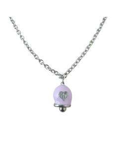 Girocollo in Acciaio con Campanella Rosa Think Positive