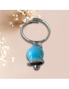 Anello Campanella Celeste in Acciaio Think Positive