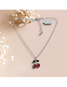 Girocollo Ciliegia in Acciaio Dorato Think Positive