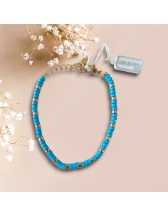 Bracciale in Acciaio con Rondelle Celesti Think Positive