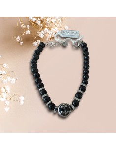 Bracciale Uomo in Acciaio con Onice nero Think Positive