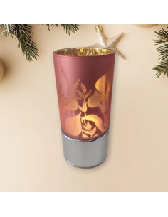 Lampada Vetro Rosa con Calle e Luce Led Bagutta