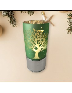 Lampada Vetro Verde  Albero Vita e Luce Led Bagutta