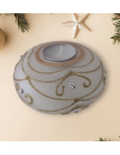 Porta Candela decorata con Luce Led Bagutta