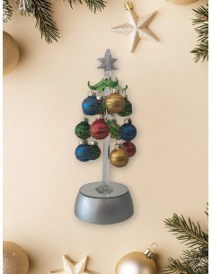 Alberello in Vetro soffiato con Palline e Luce Led InfinityOro