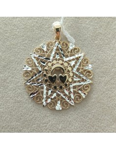 Presentosa Bicolore 2 Cuori in Argento 925 RL 4 cm – Ciondolo Abruzzese in Filigrana | InfinityOro